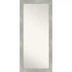 30" x 66" Dove Graywash Framed Full Length Floor/Leaner Mirror - Amanti Art: Rustic Wood Frame, Wall Mountable