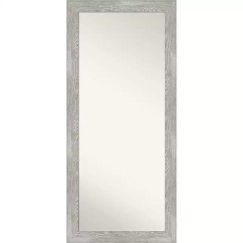 30" x 66" Dove Graywash Framed Full Length Floor/Leaner Mirror - Amanti Art: Rustic Wood Frame, Wall Mountable