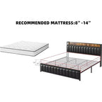 Struttura letto imbottita con testiera contenitore e porte USB