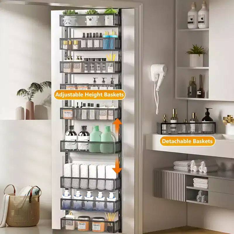 Organizzatore da porta a 10 livelli con cestini in rete