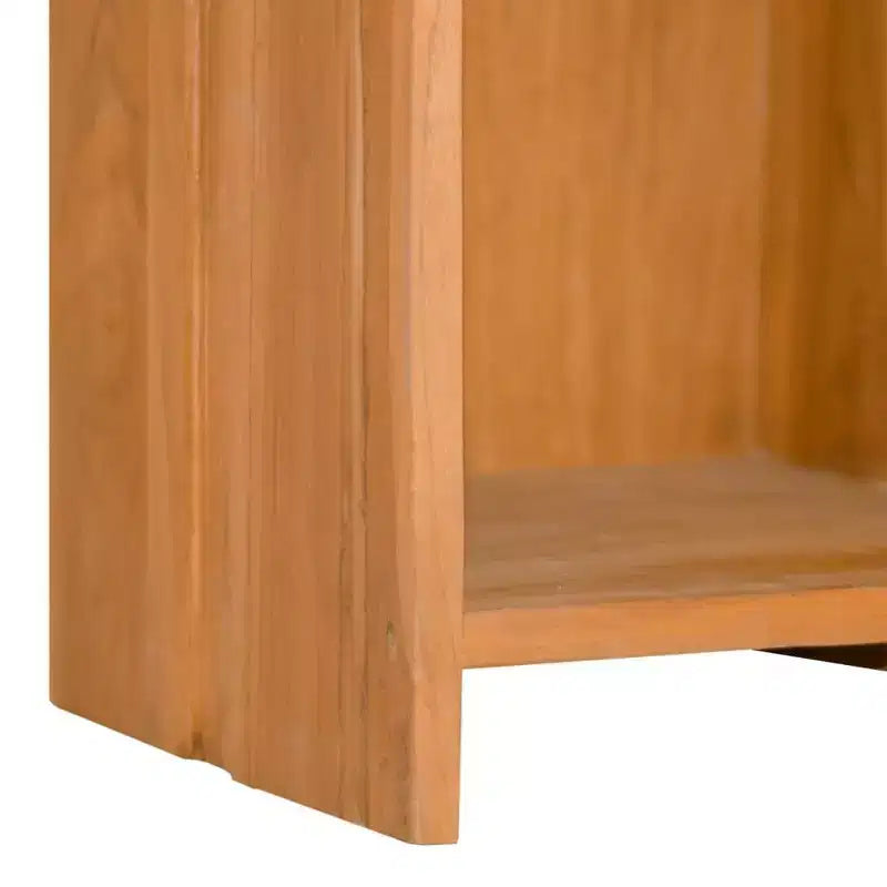 Libreria in Legno Massello di Teak – Organizzatore a 4 Ripiani Autoportante, Stile Retrò, Marrone