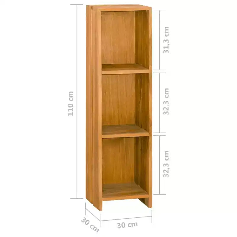 Libreria in Legno Massello di Teak – Organizzatore a 4 Ripiani Autoportante, Stile Retrò, Marrone