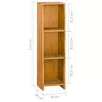 Libreria in Legno Massello di Teak – Organizzatore a 4 Ripiani Autoportante, Stile Retrò, Marrone