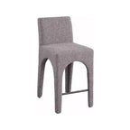 Meridian Furniture,Gramercy Brown Linen Textured Fabric Stool