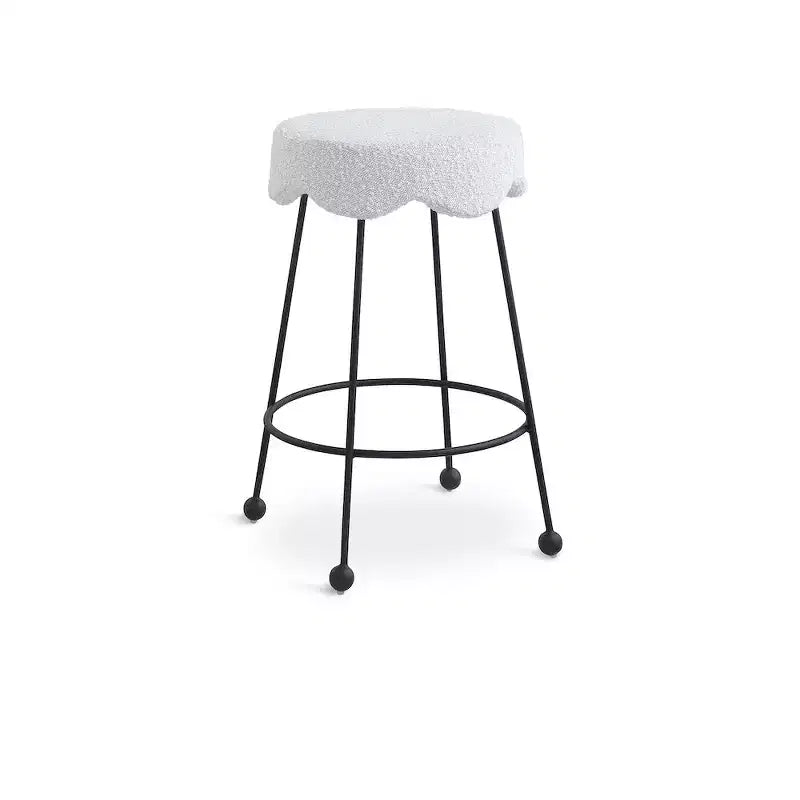 Meridian Furniture,Fleur Cream Fabric Counter Stool