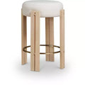 Meridian Furniture,Harrison Cream Vegan Leather Counter Stool