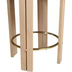 Sgabello da bancone in pelle vegana color crema