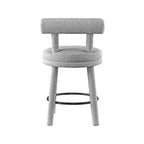 Sgabello da bancone in tessuto bouclé grigio, set da 2