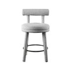 Sgabello da bancone in tessuto bouclé grigio, set da 2