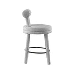 Sgabello da bancone in tessuto bouclé grigio, set da 2