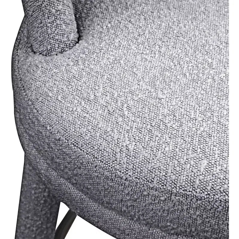 Sgabello da bancone in tessuto bouclé grigio, set da 2