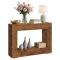 47 Farmhouse Console Table with Storage Shelf - Wood Sofa Table Behind Couch, Vintage Hallway Accent Table for Living Room Entryway