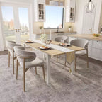 CuisinSmart Dining Table, 63 Large Extendable Dining Room Table, Kitchen Table (Only Table)
