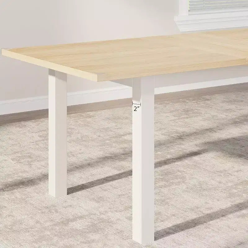 Tavolo da pranzo allungabile, 8 posti, bianco sporco (solo tavolo)