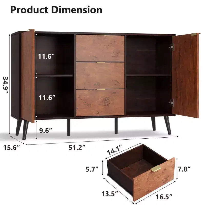 Mobile Credenza Buffet con Ante e Ripiani