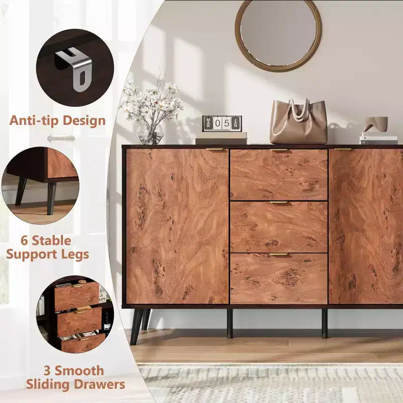 Mobile Credenza Buffet con Ante e Ripiani