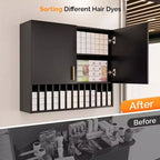 Scaffale organizzatore per tinte per capelli a parete con ripiani regolabili