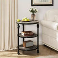 Three story circular coffee table,steel frame coffee table, Roman column edge table,for living room and bedroom