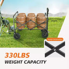 Carrello Pieghevole Retrattile con Ruote Fuoristrada, Carrello Utilitario Robusto per Campeggio e Shopping