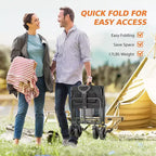 Carrello Pieghevole Retrattile con Ruote Fuoristrada, Carrello Utilitario Robusto per Campeggio e Shopping