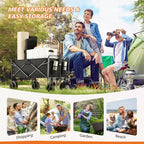Carrello Pieghevole Retrattile con Ruote Fuoristrada, Carrello Utilitario Robusto per Campeggio e Shopping