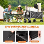 Carrello Pieghevole Retrattile con Ruote Fuoristrada, Carrello Utilitario Robusto per Campeggio e Shopping