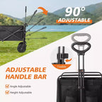 Carrello Pieghevole Retrattile con Ruote Fuoristrada, Carrello Utilitario Robusto per Campeggio e Shopping