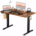 Ergonomic Height Adjustable Electric Standing Desk with T-Shaped Metal Frame and Memory Presets Modern Computer Workstation-47.20x23.60x46.40-Brown