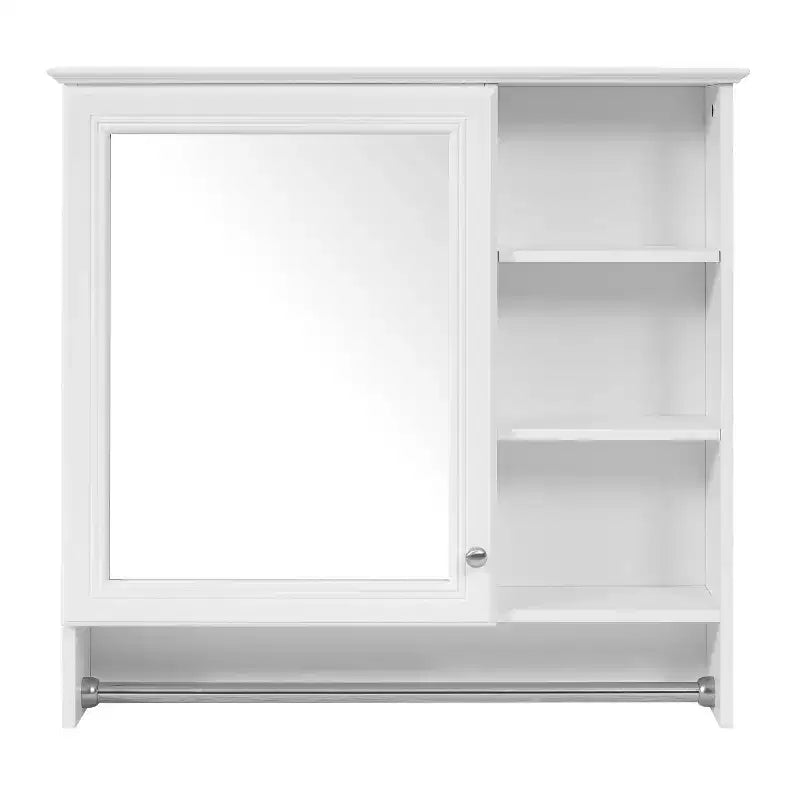 Pensile a Specchio da Parete con Ripiano Regolabile, 76 cm, Disponibile in Bianco e Nero