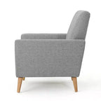 Poltrona Club con Bottoni Rivestiti in Tessuto e Cuciture a Canale Stile Mid-Century
