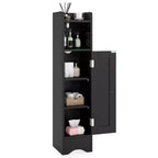 Mobiletto da Bagno Salvaspazio con Anta e Porta Rotolo – Nero/Grigio/Bianco