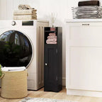 Mobiletto da Bagno Salvaspazio con Anta e Porta Rotolo – Nero/Grigio/Bianco