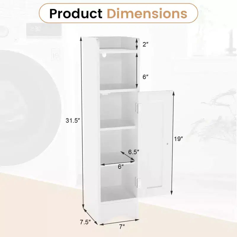 Mobiletto da Bagno Salvaspazio con Anta e Porta Rotolo – Nero/Grigio/Bianco