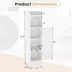 Mobiletto da Bagno Salvaspazio con Anta e Porta Rotolo – Nero/Grigio/Bianco
