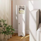 Mobiletto da Bagno Salvaspazio con Anta e Porta Rotolo – Nero/Grigio/Bianco