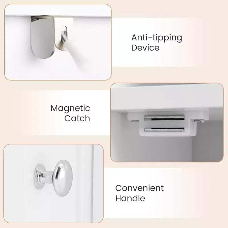 Mobiletto da Bagno Salvaspazio con Anta e Porta Rotolo – Nero/Grigio/Bianco