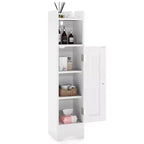 Mobiletto da Bagno Salvaspazio con Anta e Porta Rotolo – Nero/Grigio/Bianco