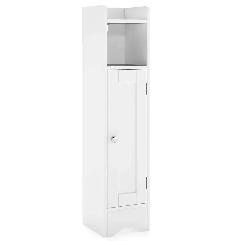Mobiletto da Bagno Salvaspazio con Anta e Porta Rotolo – Nero/Grigio/Bianco