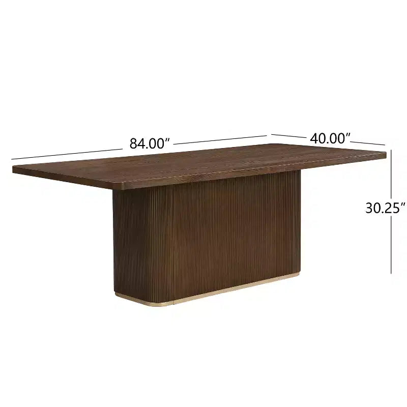 Set da pranzo 7 pezzi in legno di gomma imbottito con tavolo rettangolare
