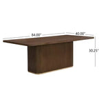 Set da pranzo 7 pezzi in legno di gomma imbottito con tavolo rettangolare