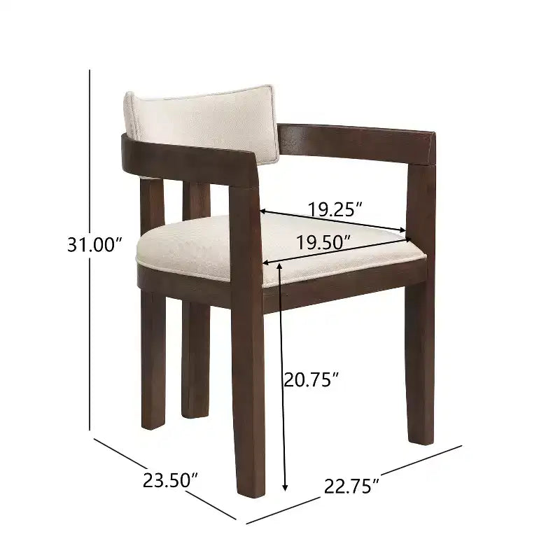 Set da pranzo 7 pezzi in legno di gomma imbottito con tavolo rettangolare