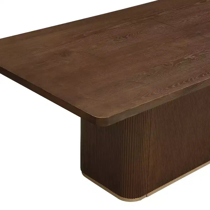Set da pranzo 7 pezzi in legno di gomma imbottito con tavolo rettangolare