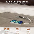 Mobile TV da 66,9" per TV fino a 75", ripiani a 3 livelli aperti con prese elettriche e porte USB