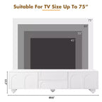 Mobile TV Minimalista per Televisori fino a 75", Consolle Media con Ante Ad Arco e 2 Cassetti