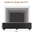 Mobile TV Minimalista per Televisori fino a 75", Consolle Media con Ante Ad Arco e 2 Cassetti