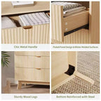 4 Drawer Dressers, Modern Fluted Closet Dressers Chest of Drawers, Wood Storage Dresser Chest