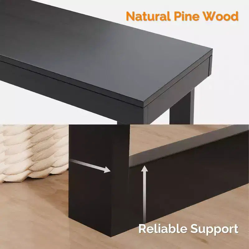 Consolle Moderna – Legno Massello, Finitura Nera