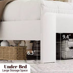 Telaio Letto Piattaforma Matrimoniale con Testiera, Bianco