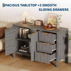 Credenza a 2 ante e 3 cassetti da 46,5" con scanalature