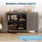 Credenza a 2 ante e 3 cassetti da 46,5" con scanalature